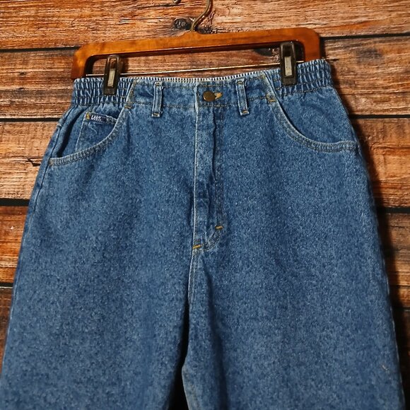 Lee Vintage 80s Jeans 12 Petite 12P 29X27.5 High Rise Mom Elastic Waist USA Made - Picture 5 of 7